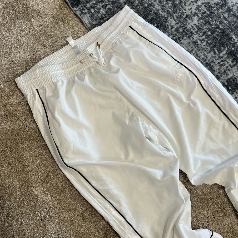 Adidas White Track Pants with Black Accents
